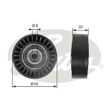 Gates Umlenk-/Führungsrolle, Keilrippenriemen [Hersteller-Nr. T36258] für Mercedes-Benz von GATES