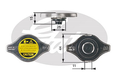 Gates Verschlussdeckel, Kühler [Hersteller-Nr. RC127] für Daewoo, Galloper, Geo, Lexus, Mazda, Mitsubishi, Proton, Toyota von GATES