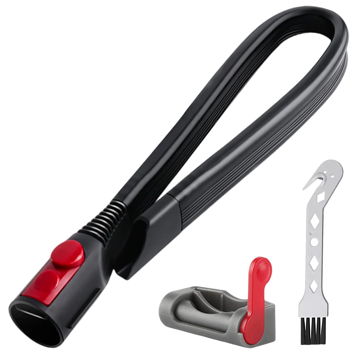 GATSUZG Flexible Fugendüse für Dyson V15 V12 V11 V10 V8 V7 Gen5 Staubsauger, 58 cm/1,9 ft extra lange Flachdüse, Verlängerungsdüse, Zubehör zum Reinigen unter Möbeln, mit Abzugssperre, Bürste von GATSUZG