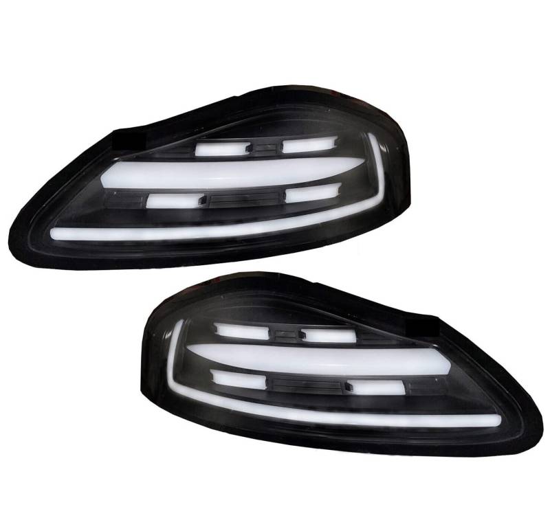 Exterior Accessories Lights - LED Tail Lights W/Sequential Turn Signals White Bar/Black Housing Compatible with 1997-2004 Porsche Boxster 986 von GAZOZ PERFORMANCE