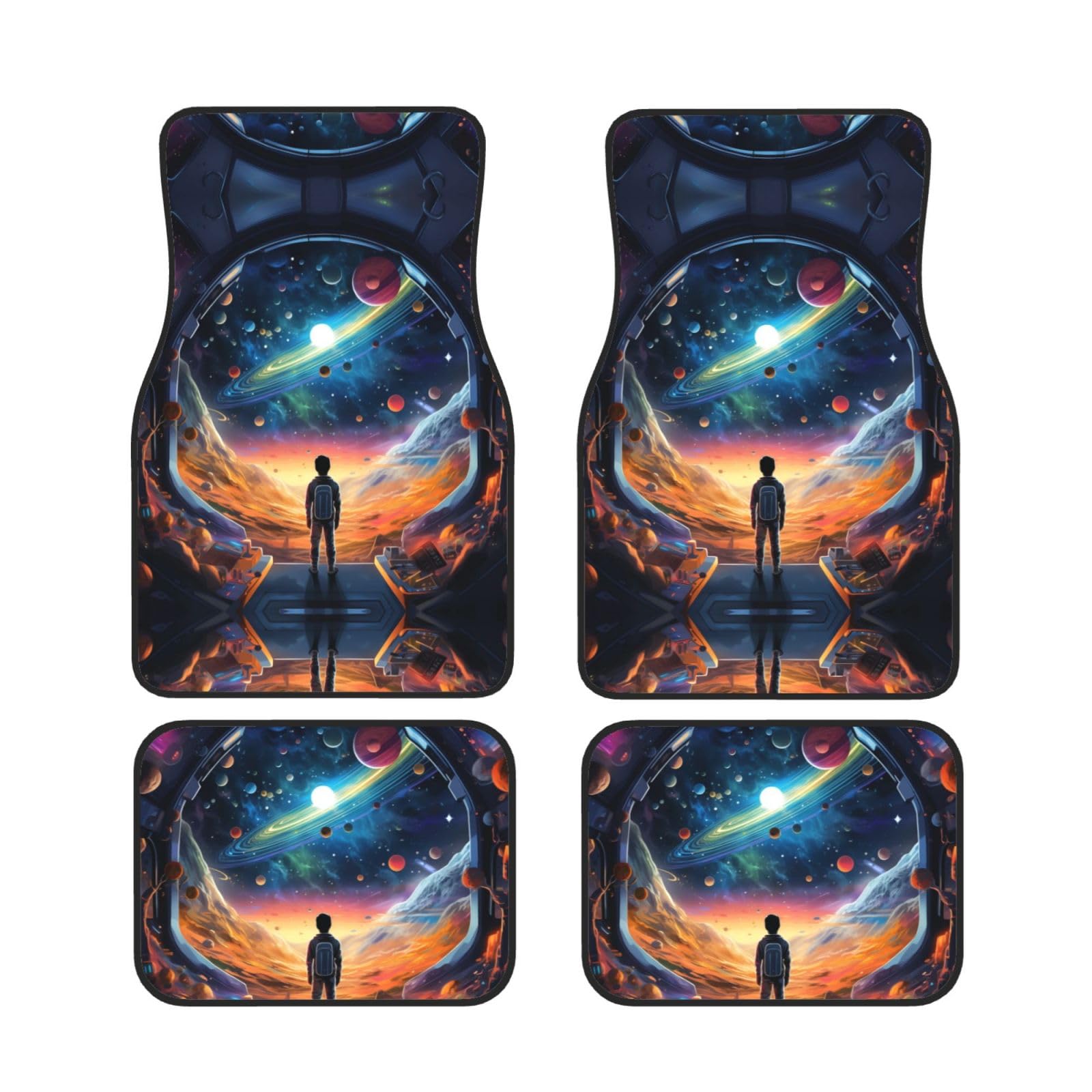 Alone in the colorful universe Waterproof Heavy Duty Car Mats Allwetter Rubber Automotive Floor Mats Thickening Floor Mats for Cars Trucks SUV Set of 4 von GBCVXZ