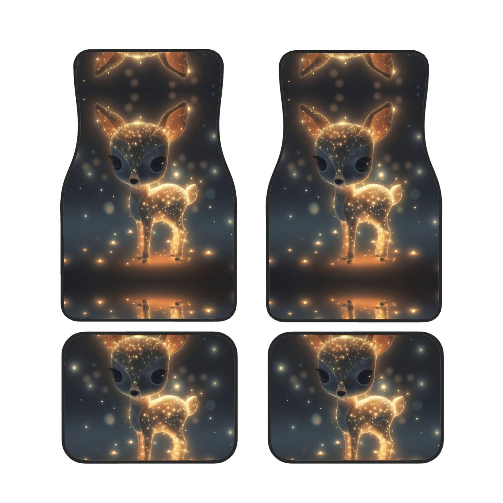 Glowing Cute Fawn Waterproof Heavy Duty Car Mats Allwetter Rubber Automotive Floor Mats Thickening Floor Mats for Cars Trucks SUV Set of 4 von GBCVXZ