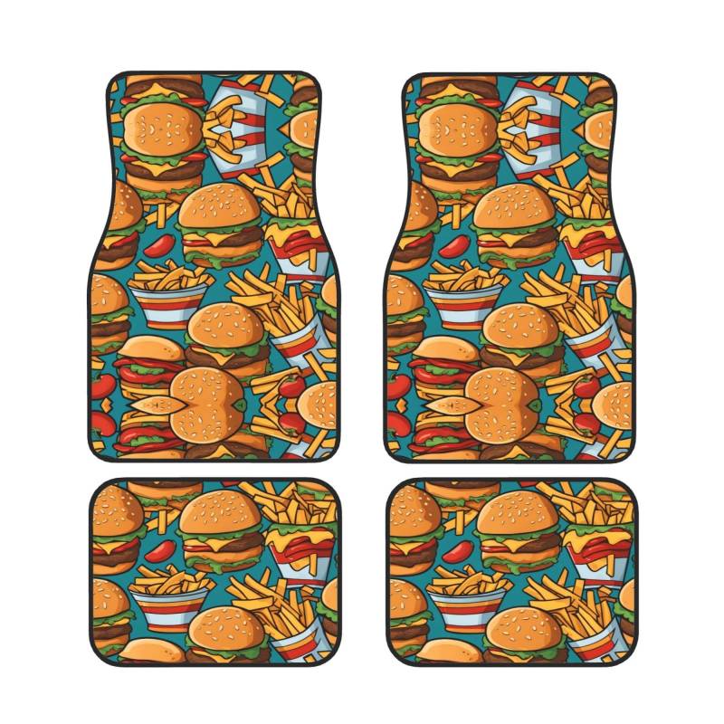 Lots of tasty food Waterproof Heavy Duty Car Mats Allwetter Rubber Automotive Floor Mats Thickening Floor Mats for Cars Trucks SUV Set of 4 von GBCVXZ