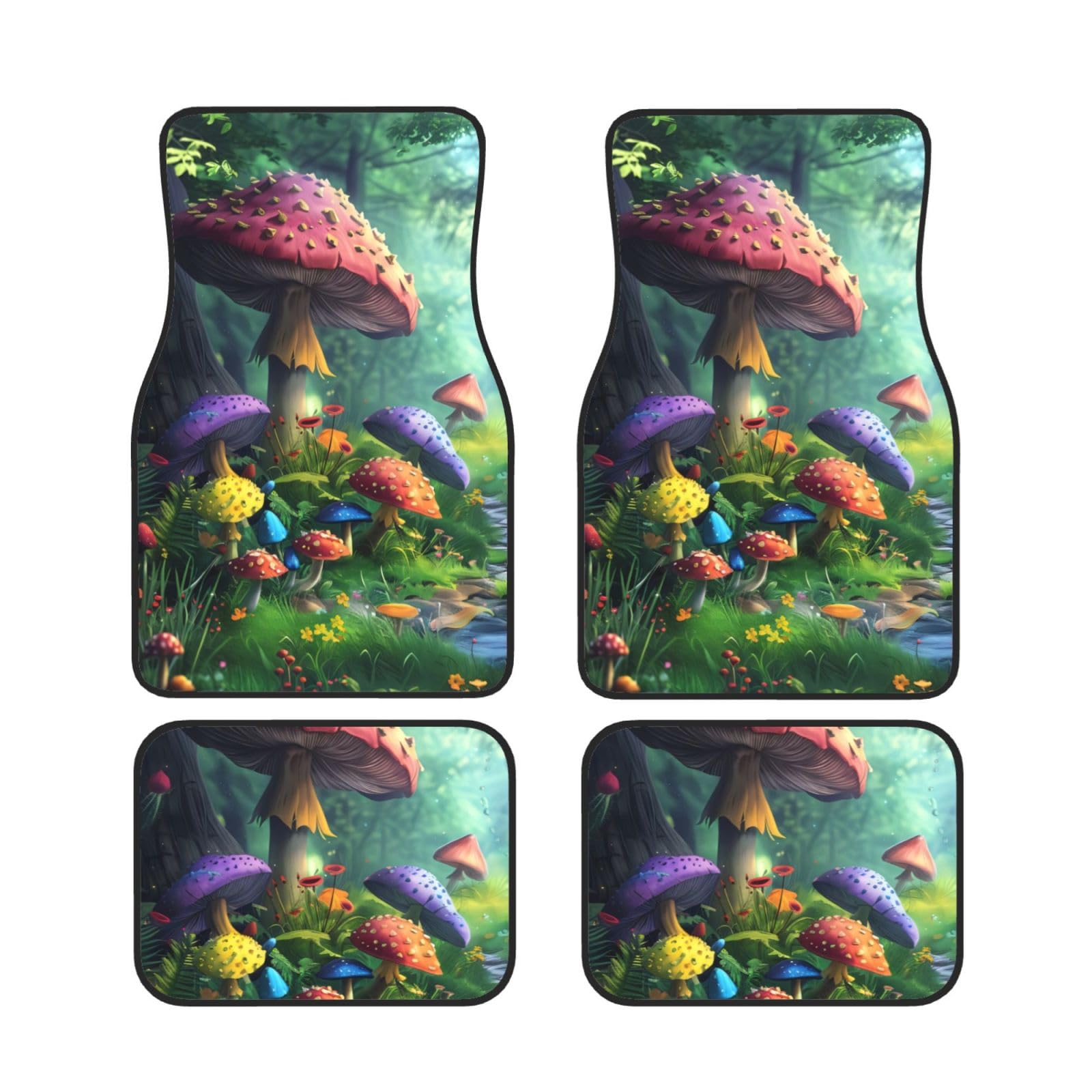 Mushrooms in the forest Waterproof Heavy Duty Car Mats Allwetter Rubber Automotive Floor Mats Thickening Floor Mats for Cars Trucks SUV Set of 4 von GBCVXZ