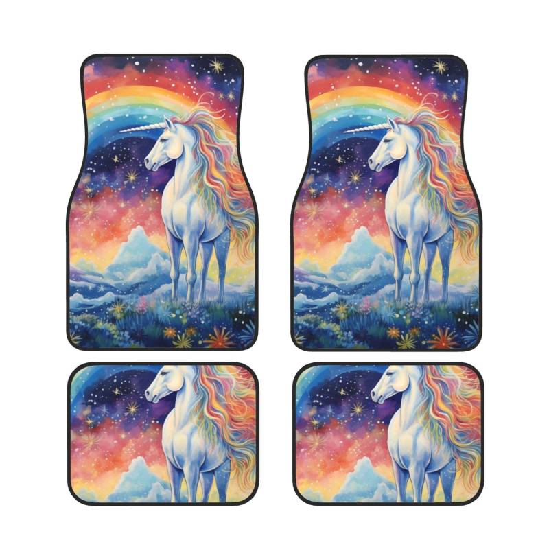 Rainbow and Cute Unicorn Waterproof Heavy Duty Car Mats Allwetter Rubber Automotive Floor Mats Thickening Floor Mats for Cars Trucks SUV Set of 4 von GBCVXZ