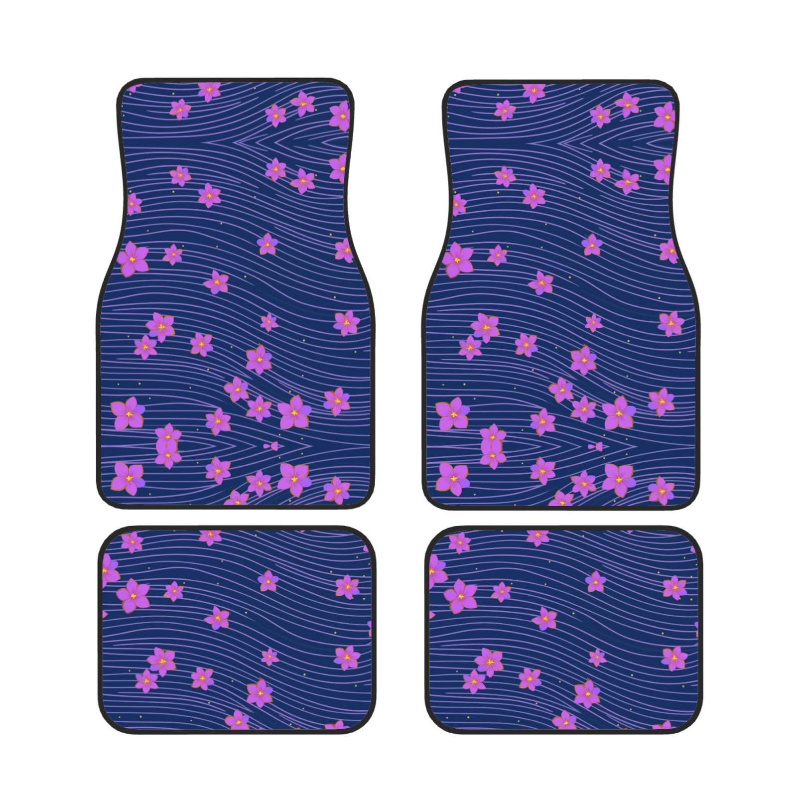 Red Petals Blue Background Waterproof Heavy Duty Car Mats Allwetter Rubber Automotive Floor Mats Thickening Floor Mats for Cars Trucks SUV Set of 4 von GBCVXZ