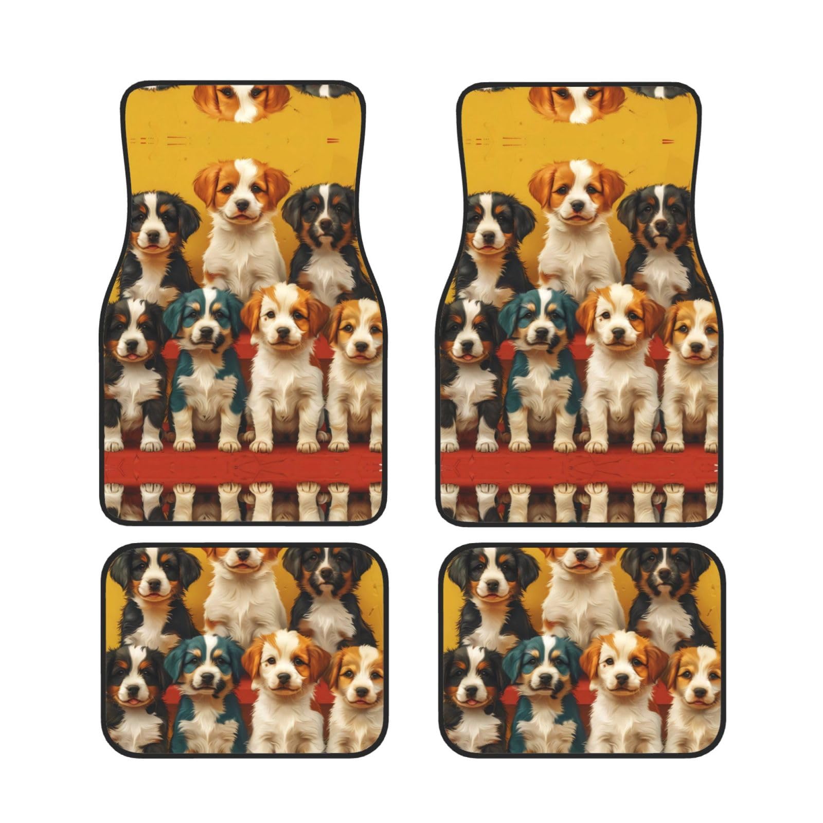 Seven cute dogs Waterproof Heavy Duty Car Mats Allwetter Rubber Automotive Floor Mats Thickening Floor Mats for Cars Trucks SUV Set of 4 von GBCVXZ