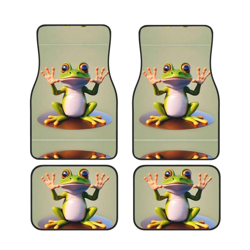 The funny frog doing yoga Waterproof Heavy Duty Car Mats Allwetter Rubber Automotive Floor Mats Thickening Floor Mats for Cars Trucks SUV Set of 4 von GBCVXZ