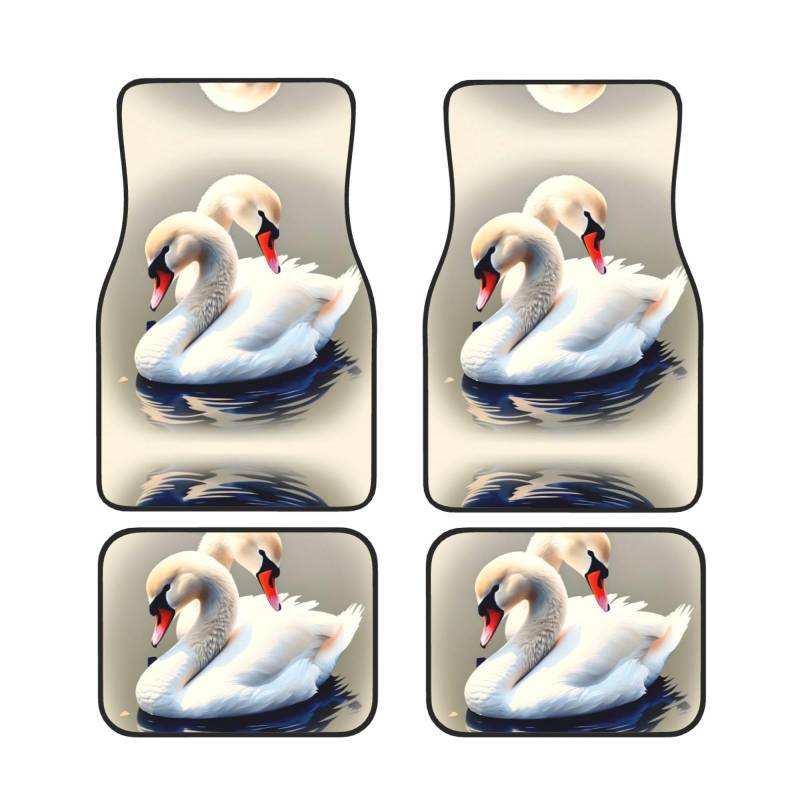 Two White Swans Waterproof Heavy Duty Car Mats Allwetter Rubber Automotive Floor Mats Thickening Floor Mats for Cars Trucks SUV Set of 4 von GBCVXZ