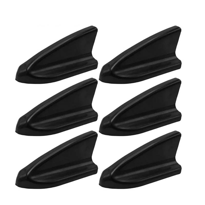 Kofferraumdachspoiler 6 PCS Universal Geschützt Wetterfest Schwarz Auto PP Dach Haifischflossen Spoiler Wing Kit Vortex Generator Auto Heckspoiler Flügel(6 PCS Black) von GBGWRMRYX