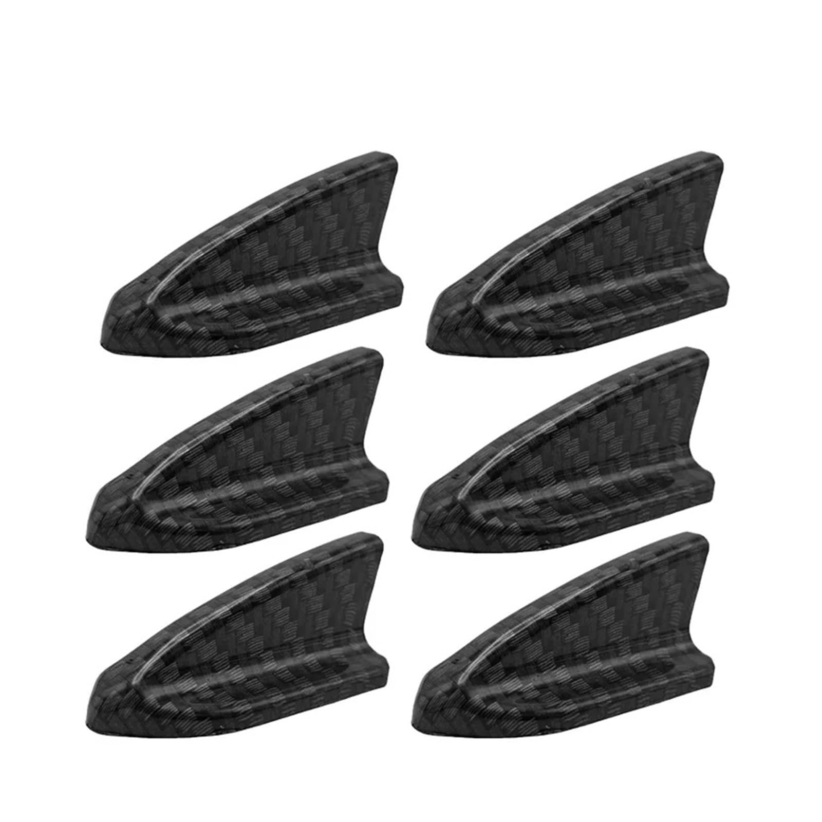 Kofferraumdachspoiler 6 PCS Universal Geschützt Wetterfest Schwarz Auto PP Dach Haifischflossen Spoiler Wing Kit Vortex Generator Auto Heckspoiler Flügel(6 PCS Carbon) von GBGWRMRYX