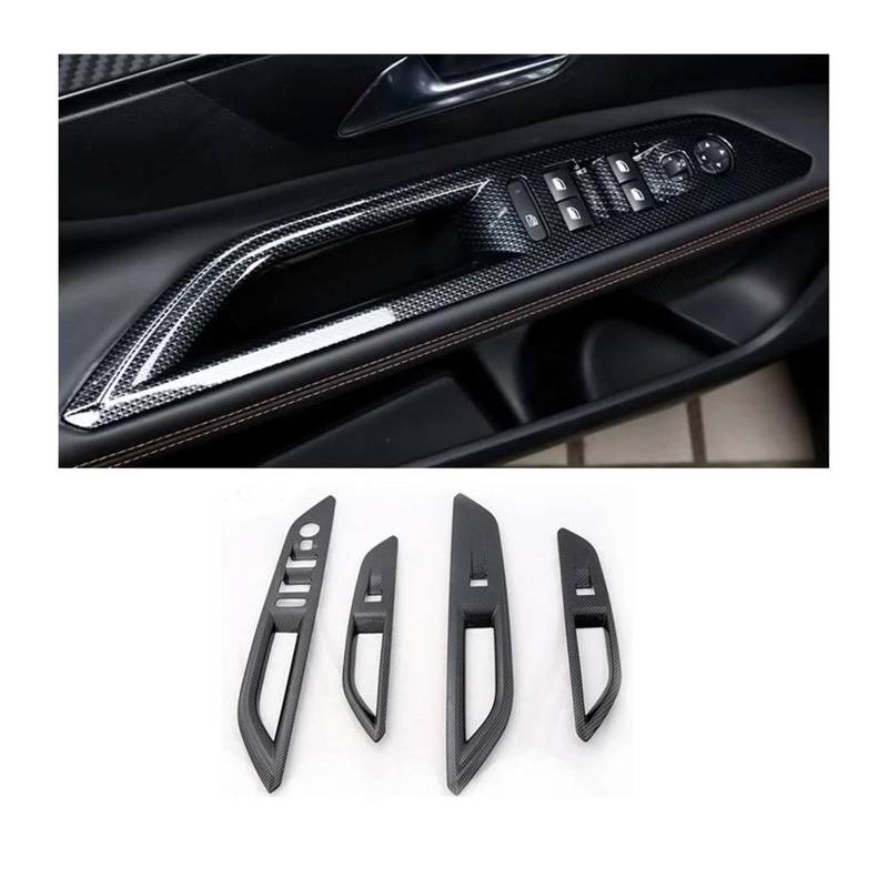 Mittelkonsole Panel Auto Fenster Glas Lift Schalter Panel Abdeckung Für Peugeot 3008 5008 Für GT 3008GT 5008GT 2022 2023 2016 2020 2021 2017 2019 2018 Auto Innenraum Rahmen(Carbon Fiber) von GBGWRMRYX