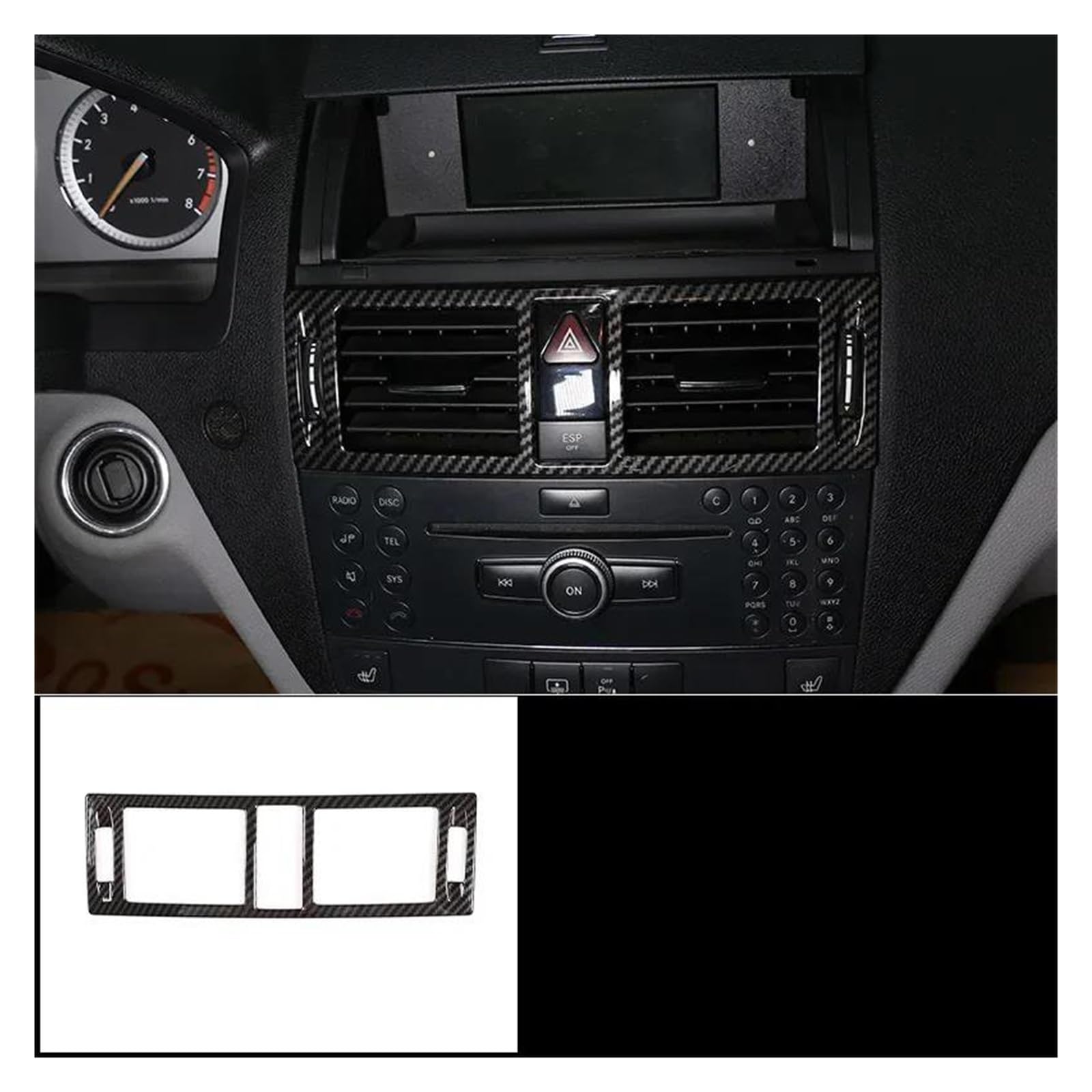 Mittelkonsole Panel Auto Konsole Panel Rahmen Abdeckung Trim Rahmen Trim Innen Aufkleber Für C Klasse C180 C200 W204 2010 2012 2013 2011 2007 2008 2009 Auto Innenraum Rahmen(7) von GBGWRMRYX