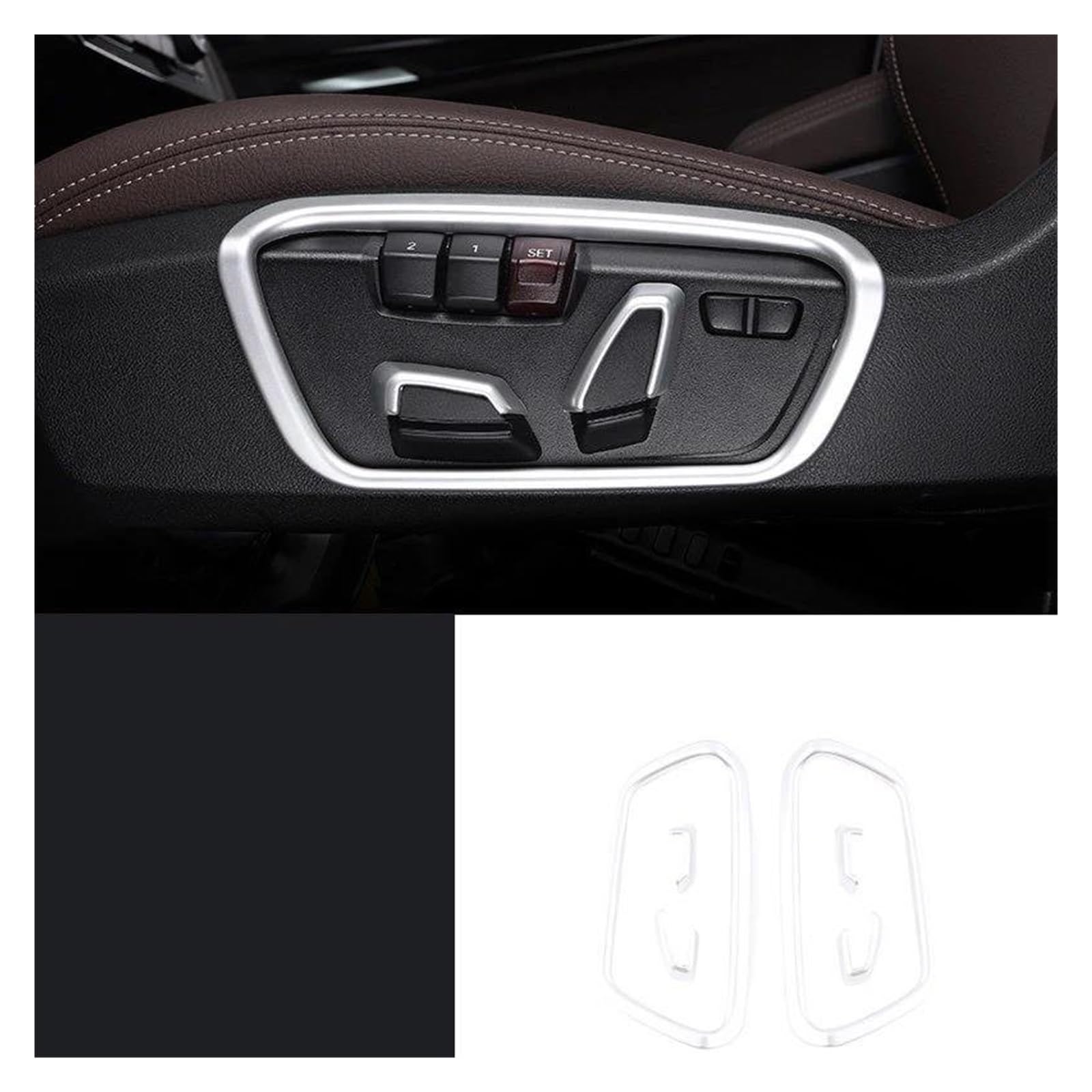 Mittelkonsole Panel Auto Sitz Einstellung Schalter Knopf Trim Abdeckungen Panel Innen Moulding Für X2 Für X1 F48 F39 2022 2020 2018 2019 2021 2016 2017 Auto Innenraum Rahmen(B Silver) von GBGWRMRYX