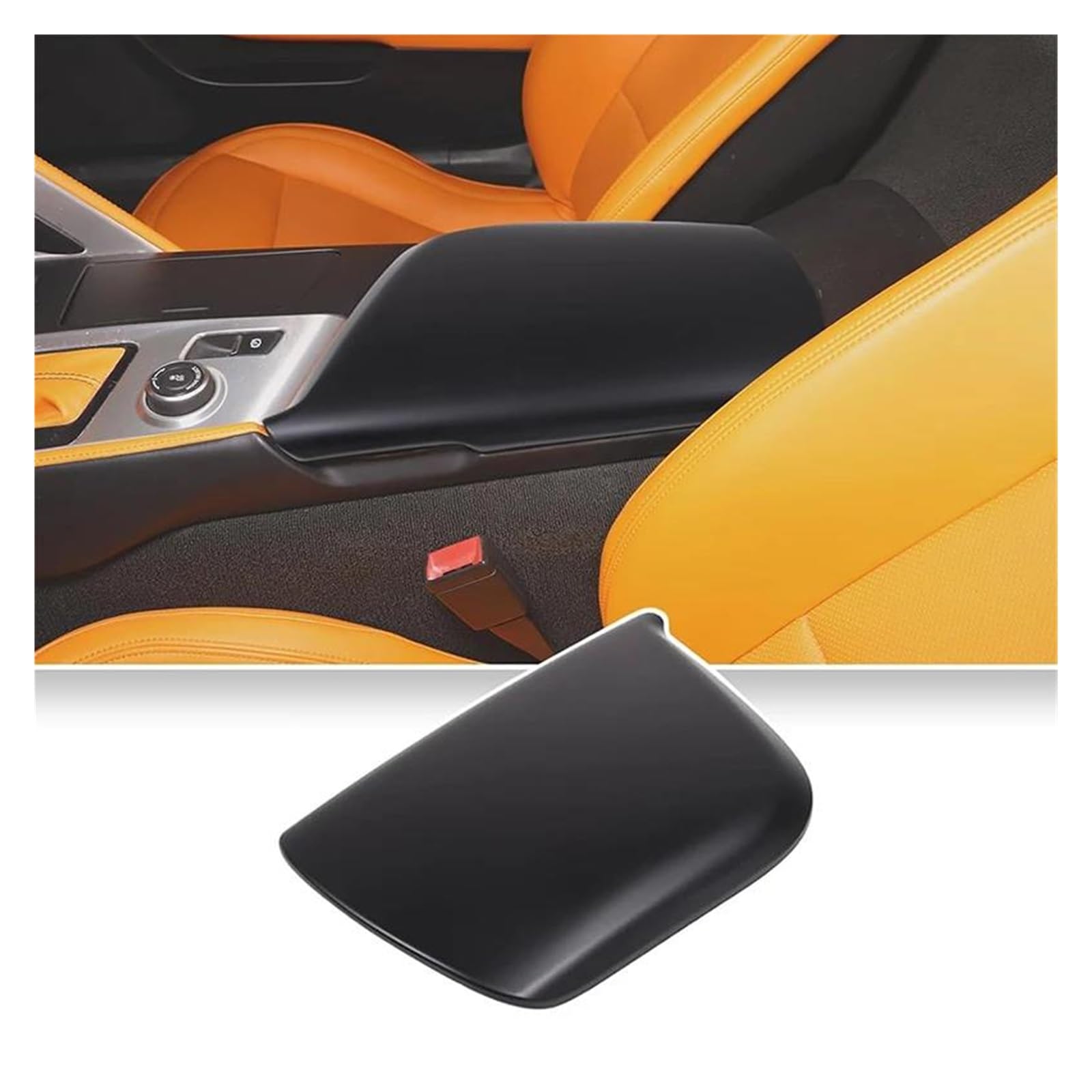 Mittelkonsole Panel Für C&orvette Für C7 2014 2015 2016 2017 2018 2019 Auto Armlehne Sitz Box Trim Abdeckung Center Console Armlehne Abdeckung Innen Auto Innenraum Rahmen(Matte Black) von GBGWRMRYX