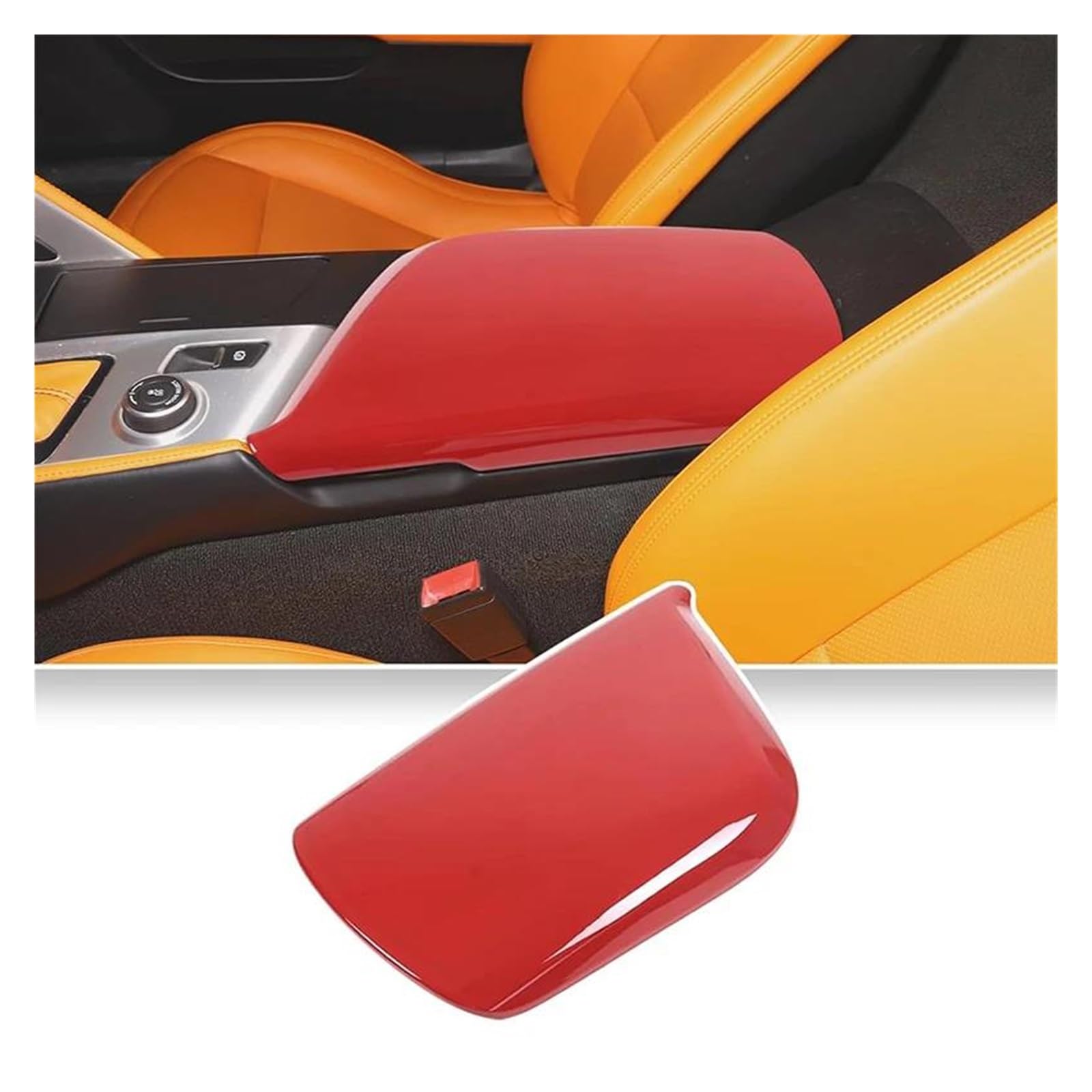 Mittelkonsole Panel Für C&orvette Für C7 2014 2015 2016 2017 2018 2019 Auto Armlehne Sitz Box Trim Abdeckung Center Console Armlehne Abdeckung Innen Auto Innenraum Rahmen(Red) von GBGWRMRYX