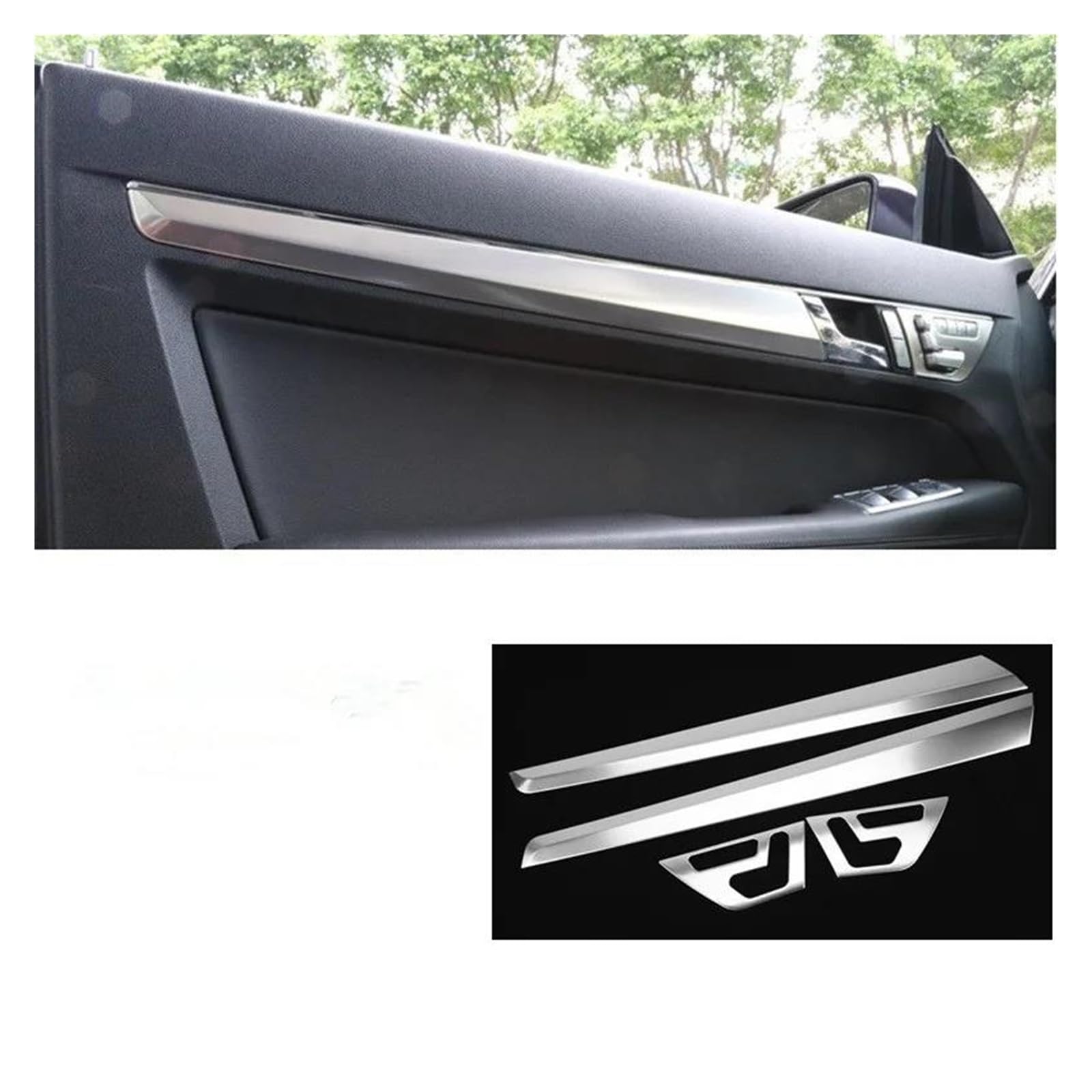 Mittelkonsole Panel Für E Klasse Für Coupe W207 C207 W20 E200 E260 E300 2009 2010 2011 2012 2013 Auto Tür Panel Trim Streifen Carbon/Silber Auto Innenraum Rahmen(2 Door E s) von GBGWRMRYX