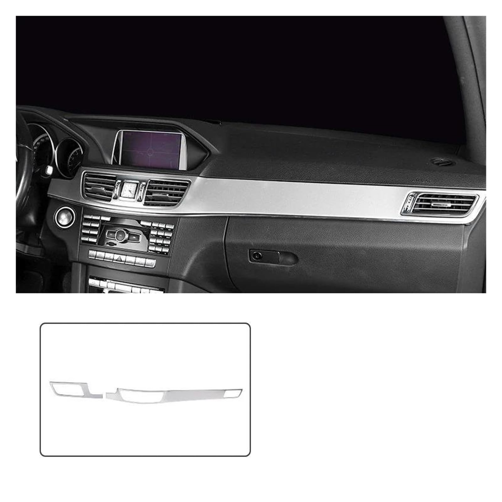 Mittelkonsole Panel Für E-Klasse W212 2014 2015 LHD Auto Mittelkonsole Panel Dekoration Abdeckung Trim Innen Edelstahl Auto Innenraum Rahmen(Silver) von GBGWRMRYX