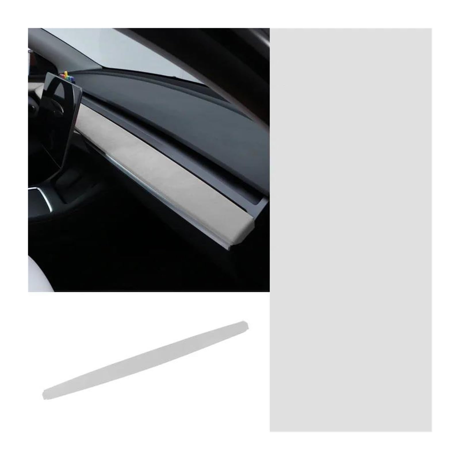 Mittelkonsole Panel Für T&esla Für Modell 3 Für Y 2019 2020 2021 2022 2023 Auto Dashboard Panel Trim Streifen Aufkleber Innen Zubehör Auto Innenraum Rahmen(4978 Gray) von GBGWRMRYX