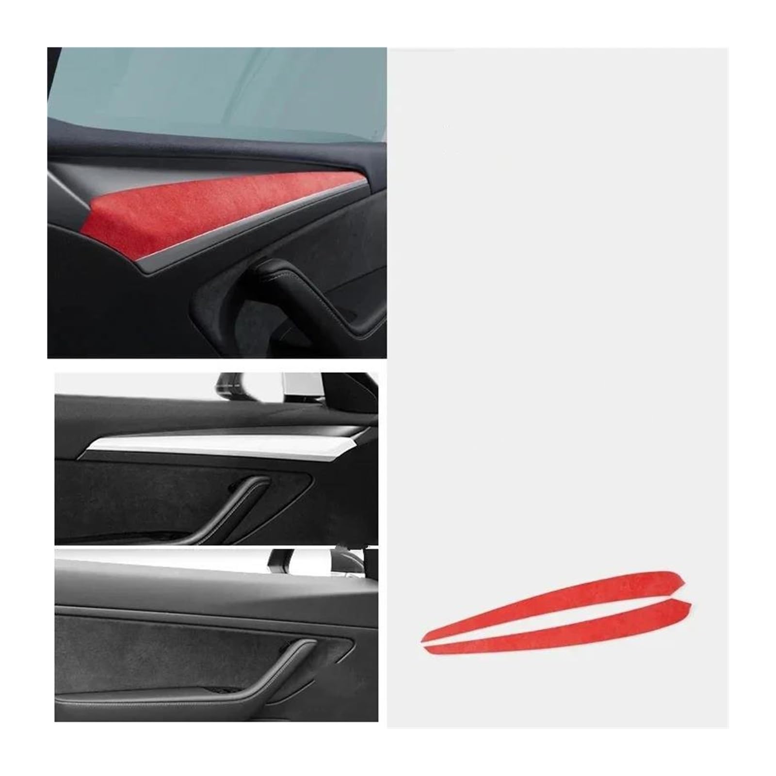 Mittelkonsole Panel Für T&esla Für Modell 3 Für Y 2019 2020 2021 2022 2023 Auto Dashboard Panel Trim Streifen Aufkleber Innen Zubehör Auto Innenraum Rahmen(4996 red Door) von GBGWRMRYX