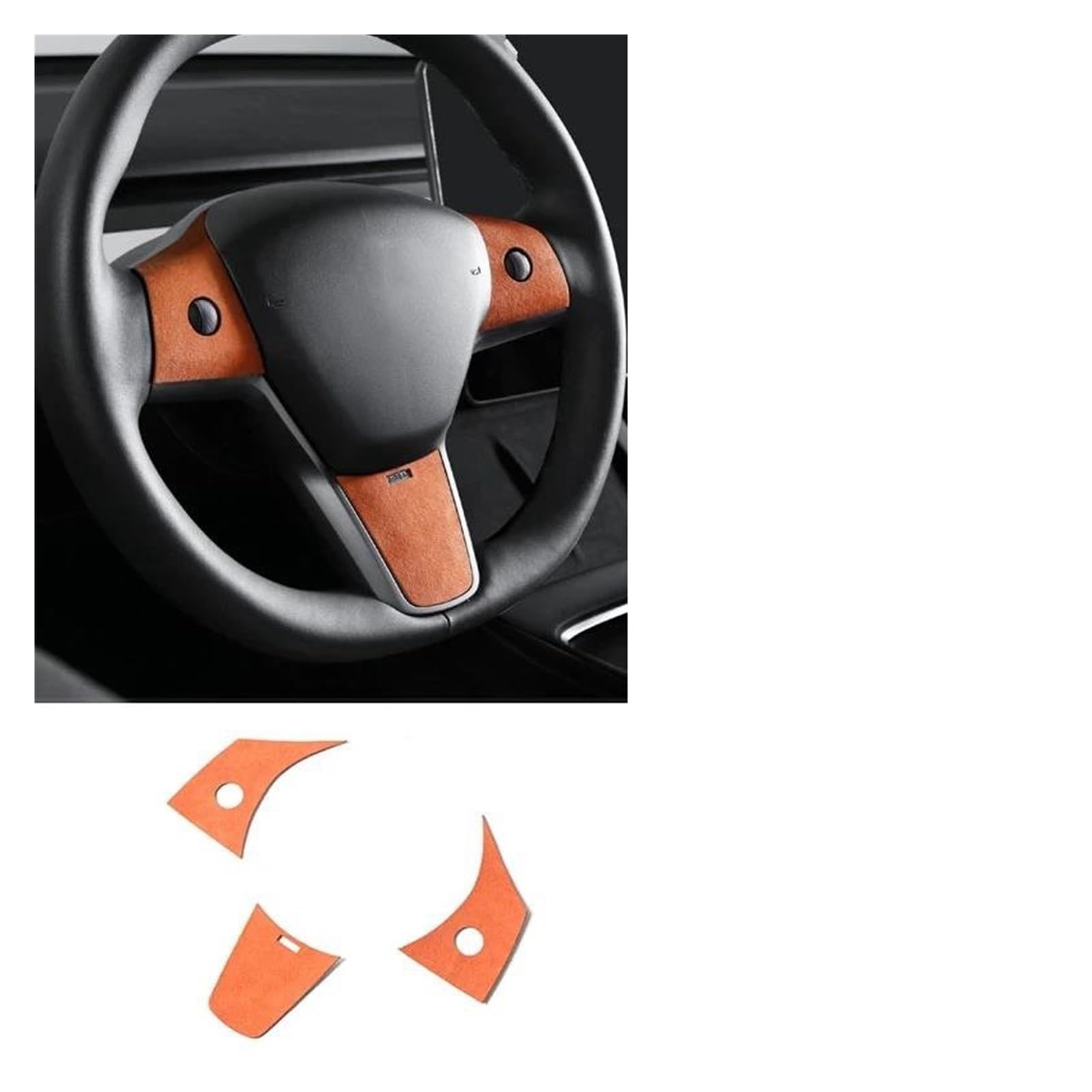 Mittelkonsole Panel Für T&esla Für Modell 3 Für Y 2019 2020 2021 2022 Auto Innen Lenkrad Tasten Panel Trim Aufkleber Tuning Zubehör Auto Innenraum Rahmen(Orange 2969) von GBGWRMRYX