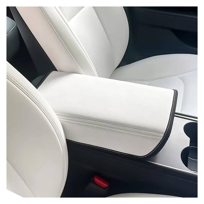 Mittelkonsole Panel Für T&esla Für Modell 3 Für Y Auto Lagerung Box Matte Armlehne Schutz Abdeckung Mittelarmlehne Schutz Abdeckung Innen Trim Zubehör Auto Innenraum Rahmen(White) von GBGWRMRYX