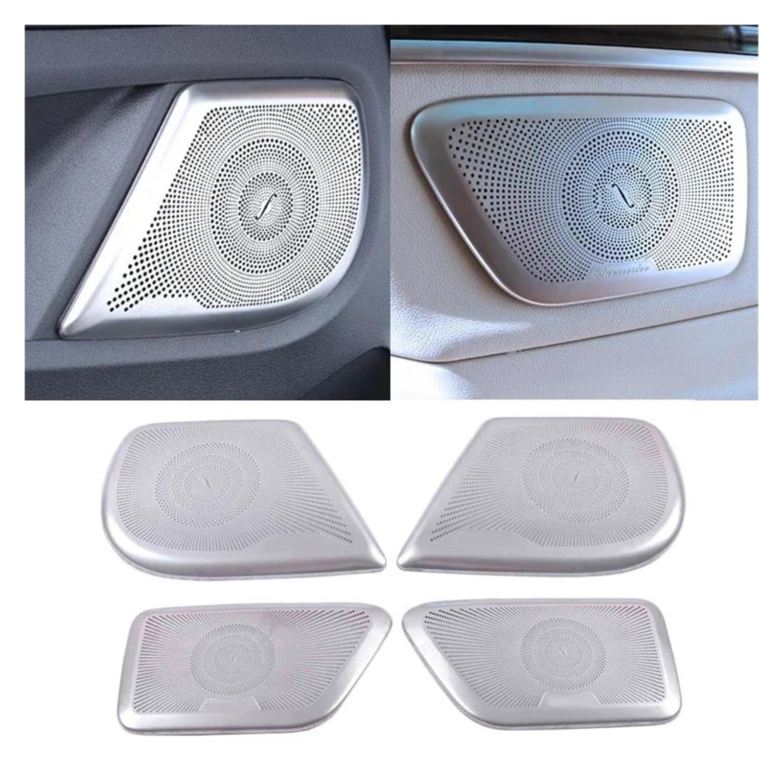 Mittelkonsole Panel Für V Für Klasse W447 2015 2016 2017 2018 2019 2020 2021 Auto Lautsprecher Abdeckung Aufkleber Tür Lautsprecher Sound Pad Trim Rahmen Edelstahl Auto Innenraum Rahmen(Front and midd von GBGWRMRYX