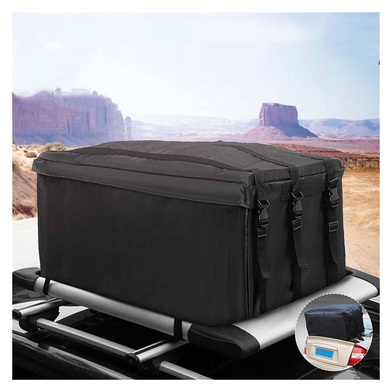 Dachbox Taschen,Dachgepäckträger Tasche 100x50x43cm Auto Dach Rack Cargo Bag Reise Dachbox wasserdichte Träger Gepäck 218l Gepäck Schwarze Aufbewahrungstasche für SUV Auto von GBSONGLIANGBO