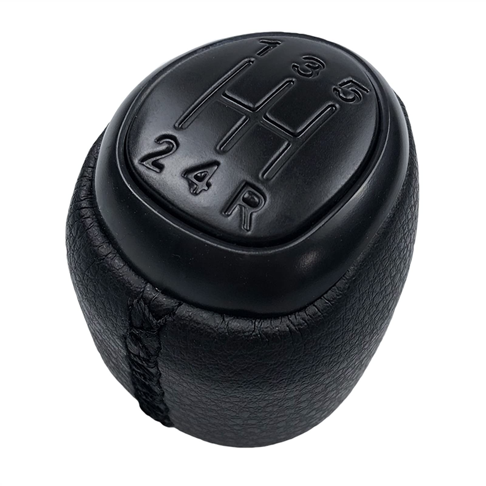 Schaltknauf,schaltknüppel 5/6 Geschwindigkeitsgetriebe Umschaltknopf Leder Gamer Boot Cover Fall Hebel Shifter Passend Für SAAB 93 9-3 SS 2003-2012 Auto-Styling-Accessoires.(5 Speed Black) von GBSONGLIANGBO