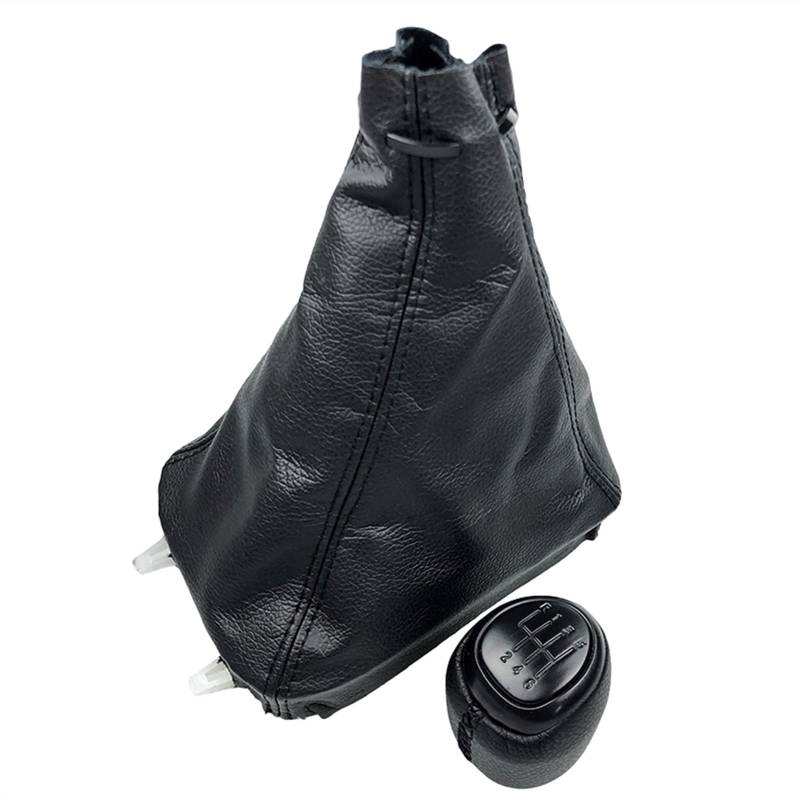 Schaltknauf,schaltknüppel 5/6 Geschwindigkeitsgetriebe Umschaltknopf Leder Gamer Boot Cover Fall Hebel Shifter Passend Für SAAB 93 9-3 SS 2003-2012 Auto-Styling-Accessoires.(6 Speed Black Combo) von GBSONGLIANGBO