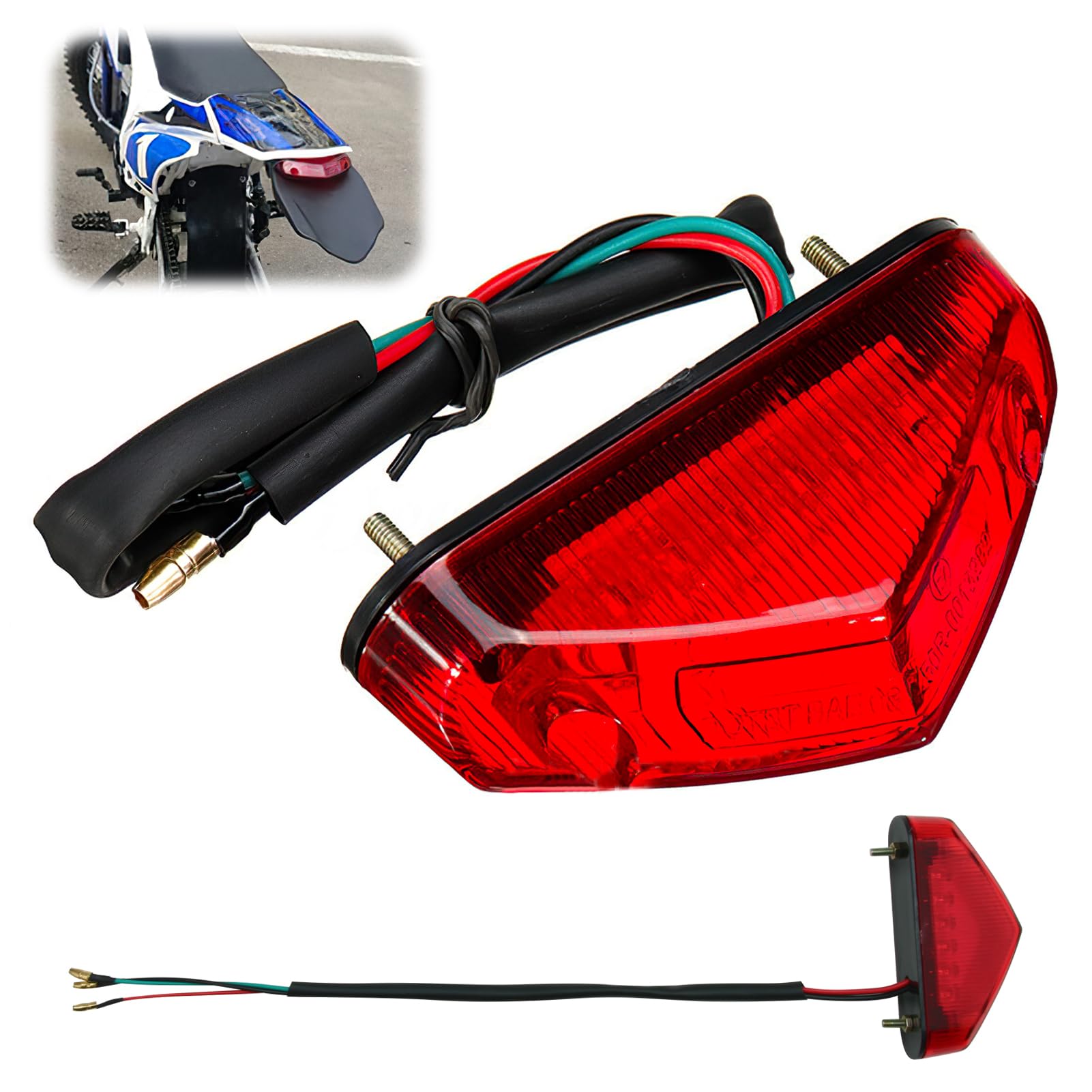 GBULTR Hochwertiges Motorrad Rücklicht LED Bremslicht, 12V 9 LED Universal für Motorräder, ATVs, Dirt Bikes, E-geprüft, Robustes ABS-Gehäuse, Ultraschallschweißtechnologie, 50.000 Stunden Lebensdauer von GBULTR