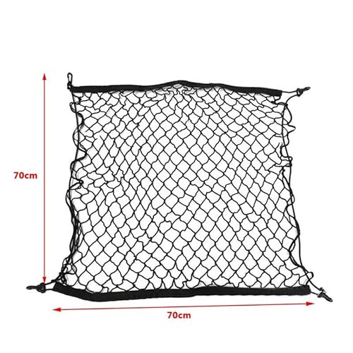 Gepäcknetz 2 STK. 70 x 70 cm Kofferraumnetz, Gepäckaufbewahrung, Fracht-Organizer, dehnbares Nylon-Elastiknetz mit 4 Kunststoffhaken von GBYUHAIJUN