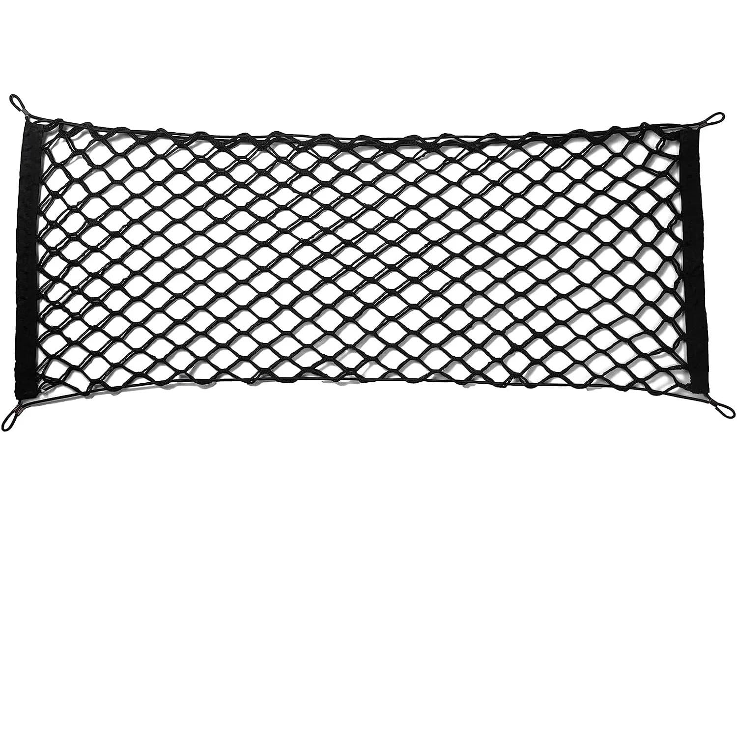 Gepäcknetz 4 Haken Auto hinten Kofferraum Kofferraum Cargo Elastic Mesh Net Gepäck Organizer(90cm x 40cm) von GBYUHAIJUN