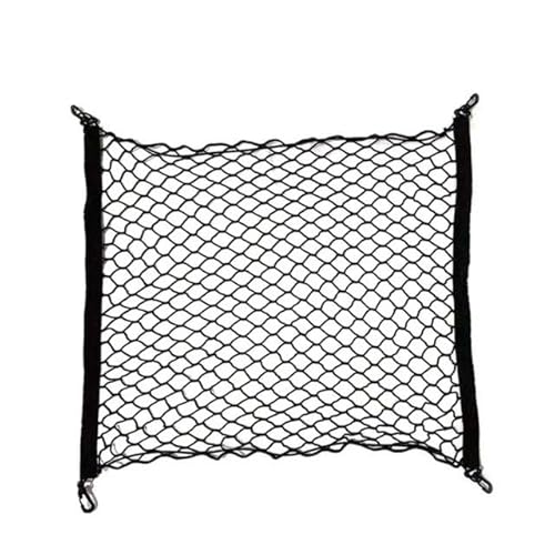 Gepäcknetz Car Rear Trunk Net Mesh Elastic Nylon Cargo Storage Organizer Double Layer Luggage Car Accessories(SingleLayer 70X70cm) von GBYUHAIJUN