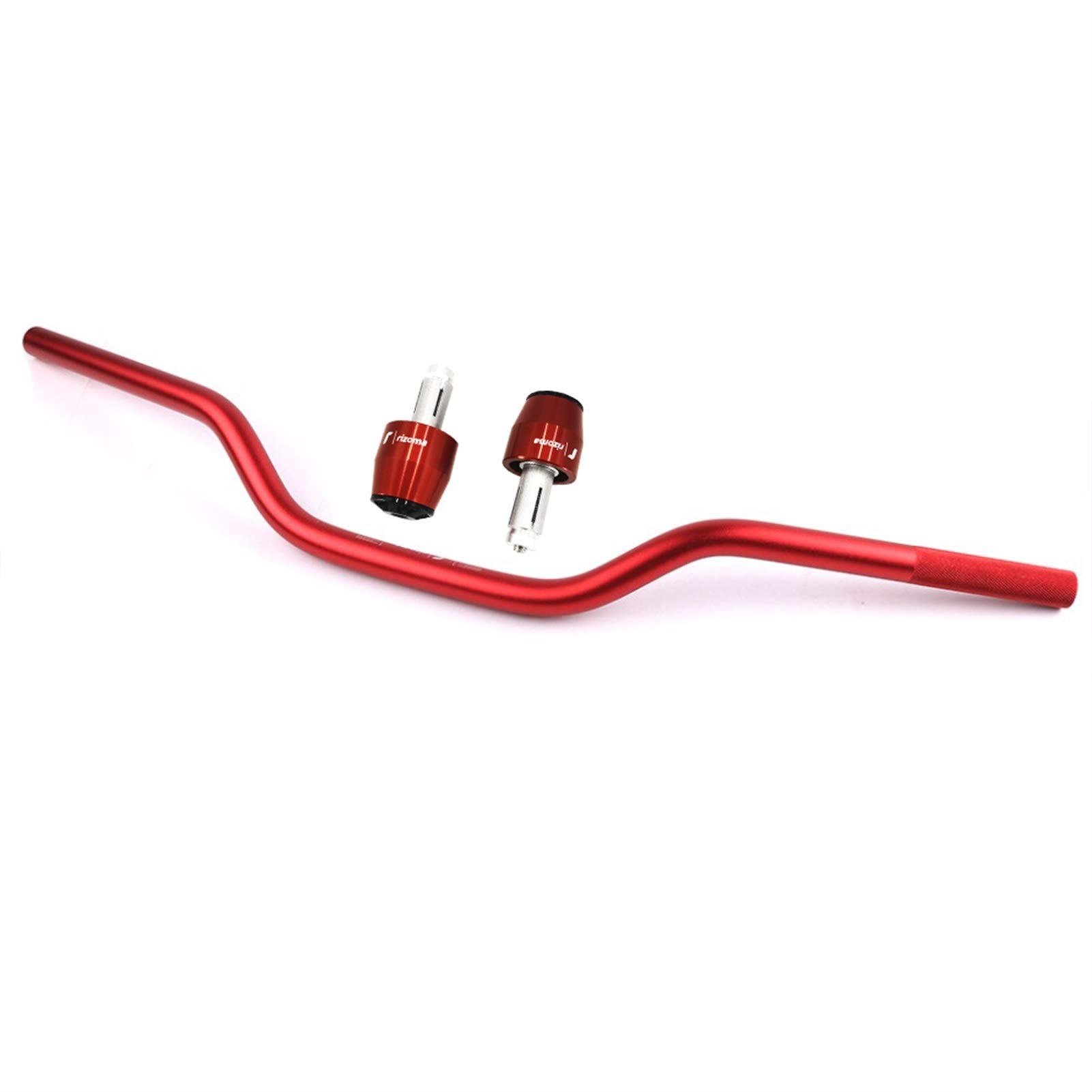 Motorrad Lenker 22mm Motorrad Lenker Aluminiumlegierung Cafe RacerDirt Pit Bike 7/8 '' Lenkrad(Red and bar ends) von GBYUHAIJUN