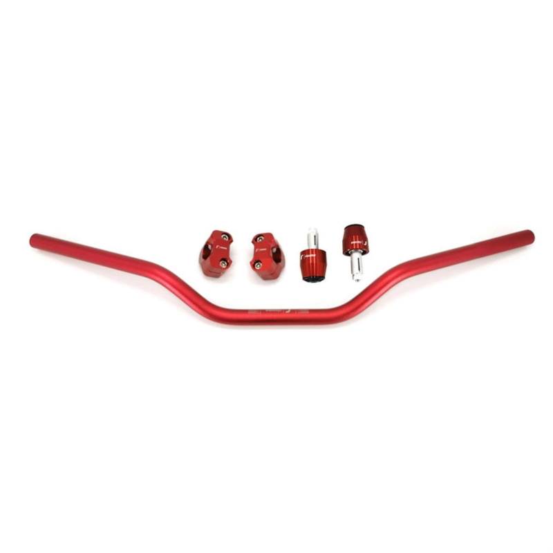 Motorrad Lenker 22mm Motorrad Lenker Aluminiumlegierung Cafe RacerDirt Pit Bike 7/8 '' Lenkrad(Red kits) von GBYUHAIJUN