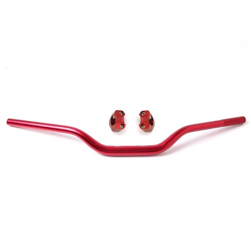 Motorrad Lenker Universal Aluminiumlegierung Motorradlenker 28mm 1-1/8 '' für Schmutz-Pit-Bike-Scrambler-Lenkrad(Red and risers) von GBYUHAIJUN