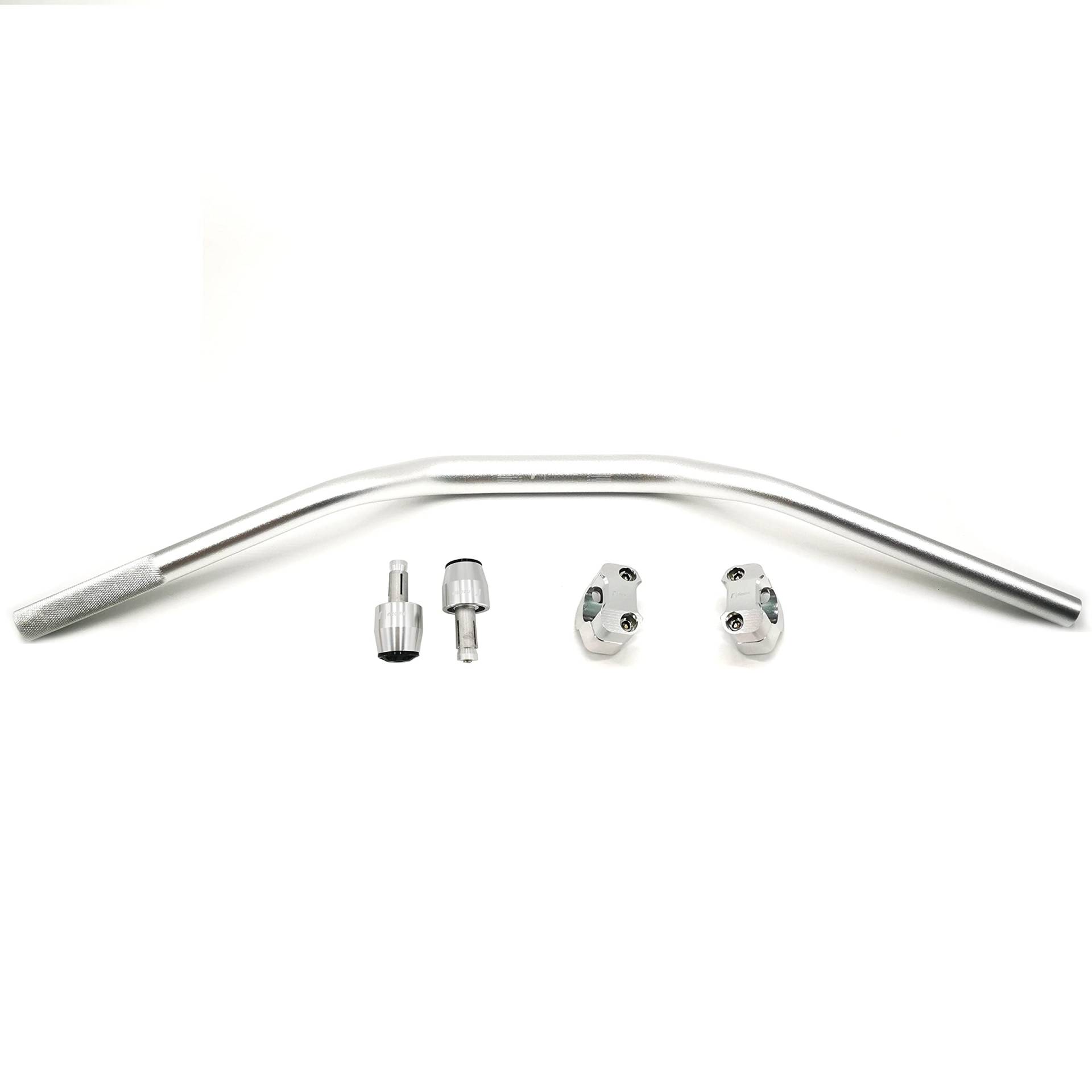 Motorrad Lenker Universal Aluminiumlegierung Motorradlenker 28mm 1-1/8 '' für Schmutz-Pit-Bike-Scrambler-Lenkrad(Silver kits) von GBYUHAIJUN