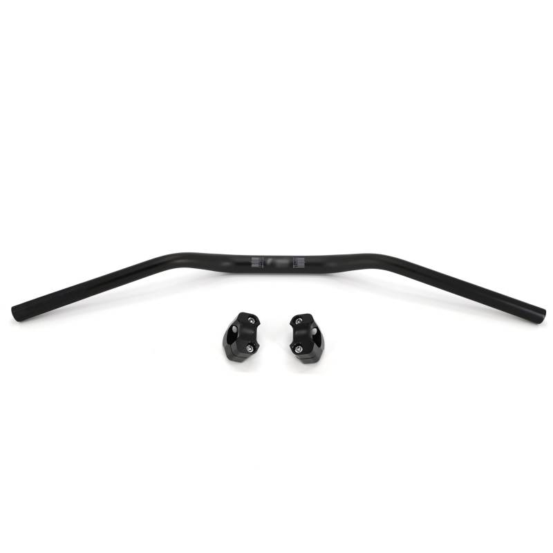 Motorrad Lenker Universal Motorradlenker 28mm CNC Aluminiumlegierung Lenkrad für EC CRF Dirt Pit Biketmax Xmax 300 R6 PCX(Black and risers) von GBYUHAIJUN