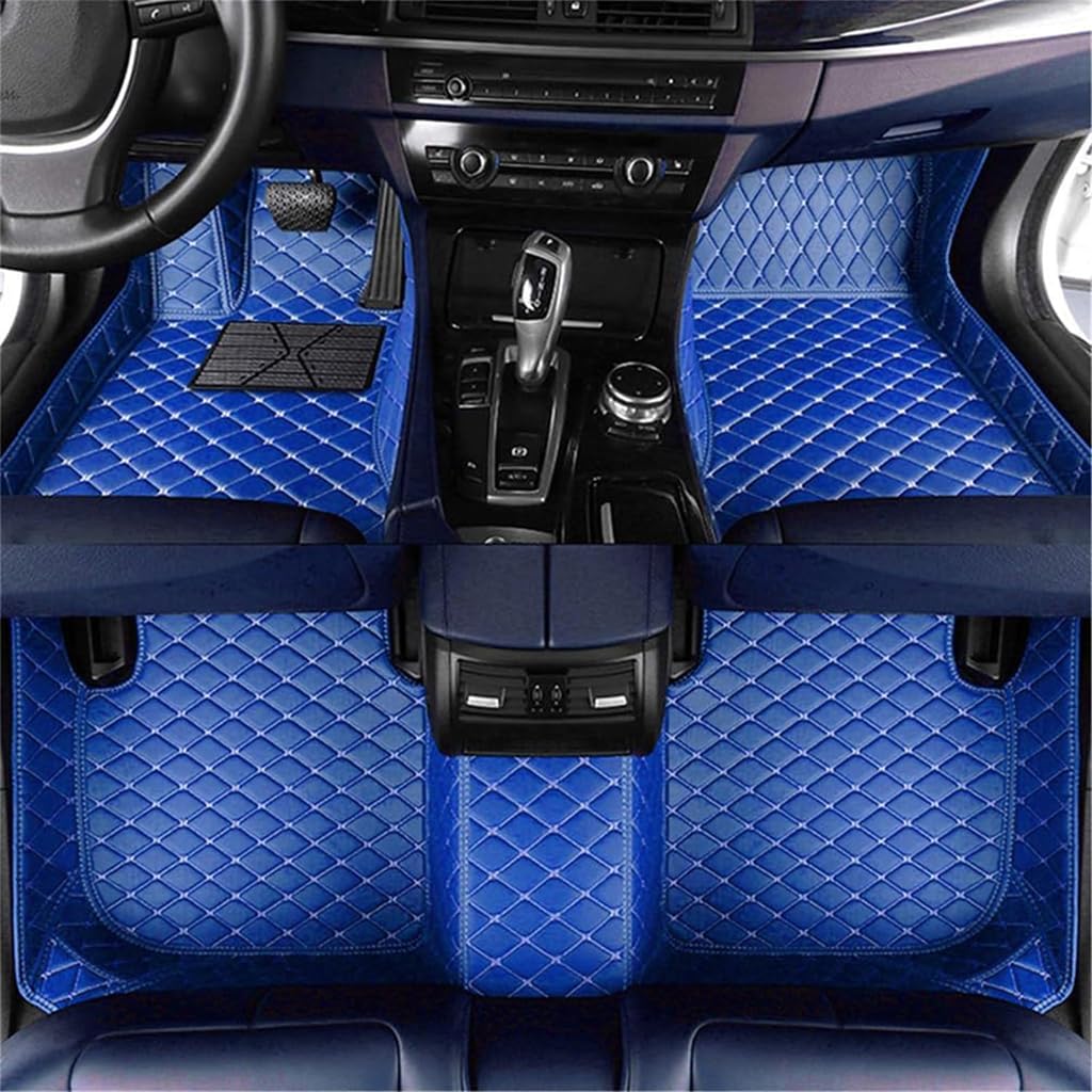 Auto Fußmatten für Audi A7 MK1 2010-2018,PU Leder Allwetter Fussmatten Wasserfest rutschfest Strapazierfähigen Automatten Protect Zubehör,Blue von GBYWZHH