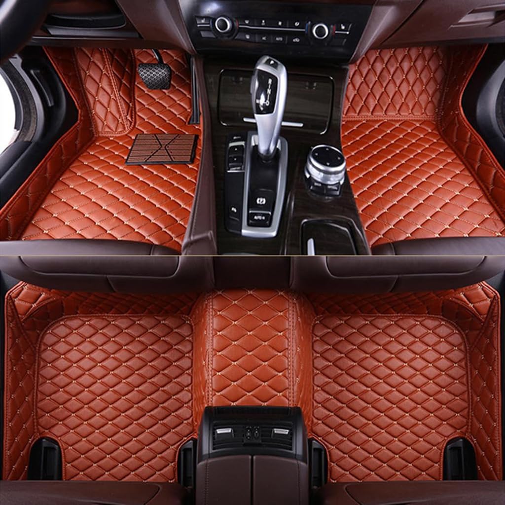 Auto Fußmatten für Audi TT 4 Seats MK3 2015-2023,PU Leder Allwetter Fussmatten Wasserfest rutschfest Strapazierfähigen Automatten Protect Zubehör,Brown von GBYWZHH