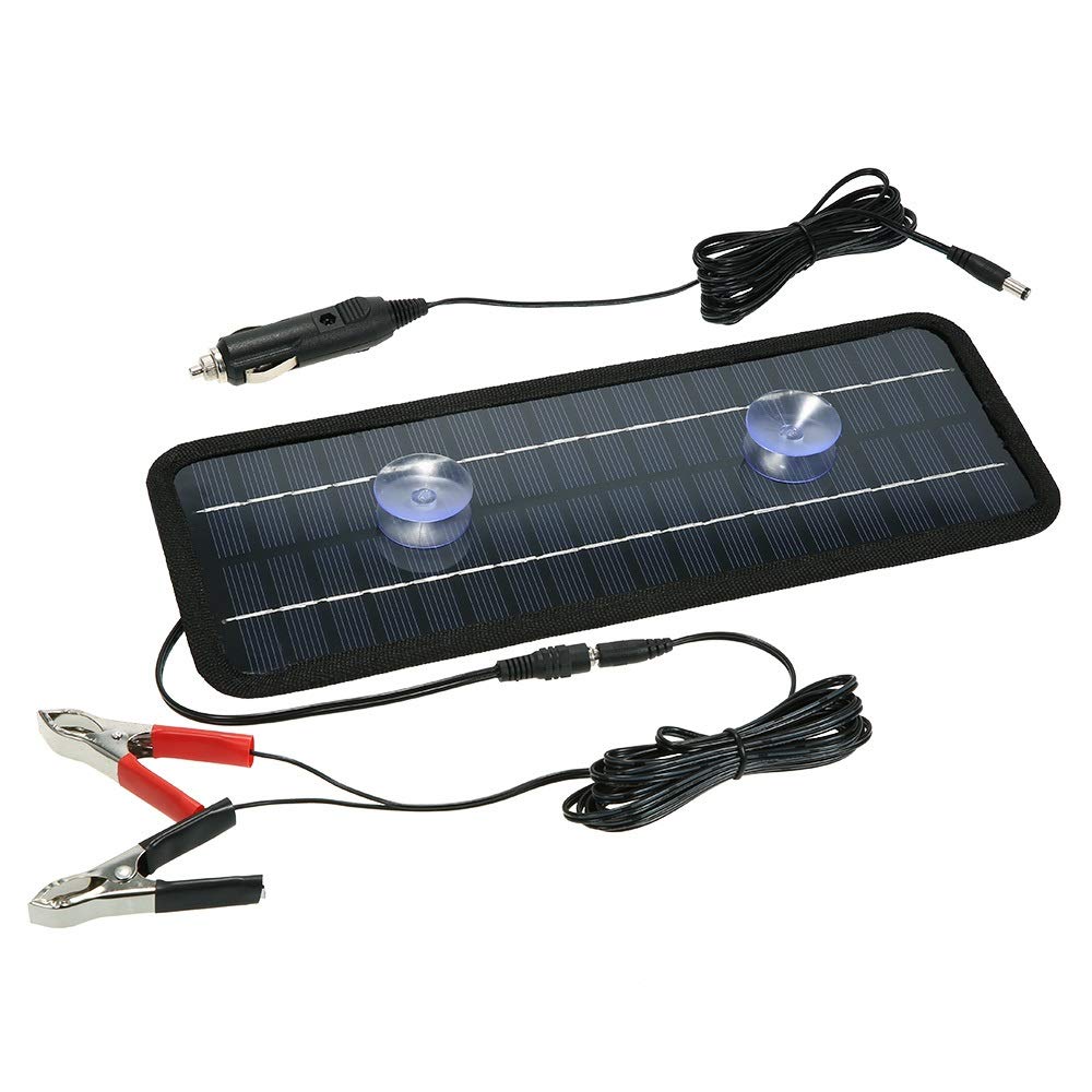 Autobatterie Ladegerät,Batterie Ladegerät Auto 12V 4.5W Auto-Ladegerät Tragbare Sonnenkollektor-Energien-Auto-Boots-Ladegerät Backup-Außen von GBZIJIE