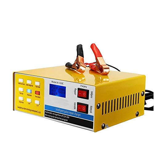 Autobatterie Ladegerät,Batterie Ladegerät Auto 250V 200AH smart Pulse Automatische Reparatur 12 / 24V Autobatterie-Ladegerät 5 Stufe intelligente Lade for LKW-Motorrad von GBZIJIE