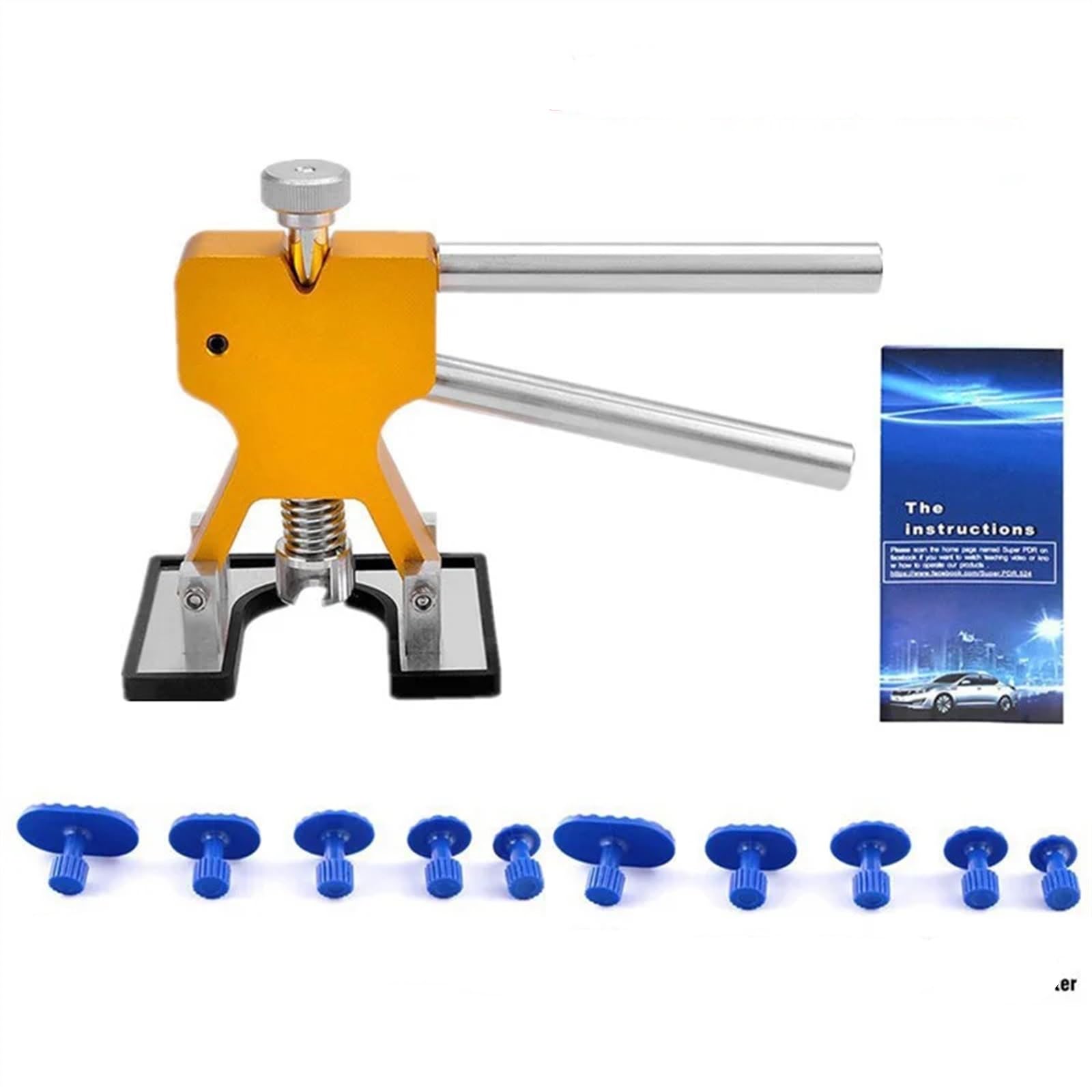 Dellen Reparaturset Auto,Beulenzieher Auto Auto Dellen Reparatur Werkzeug Dent Puller Dent Remover Reparatur Kit Auto Paintless Reparatur Körper Saugnapf Werkzeuge Gold Hammer for Auto Reparatur(with von GBZIJIE