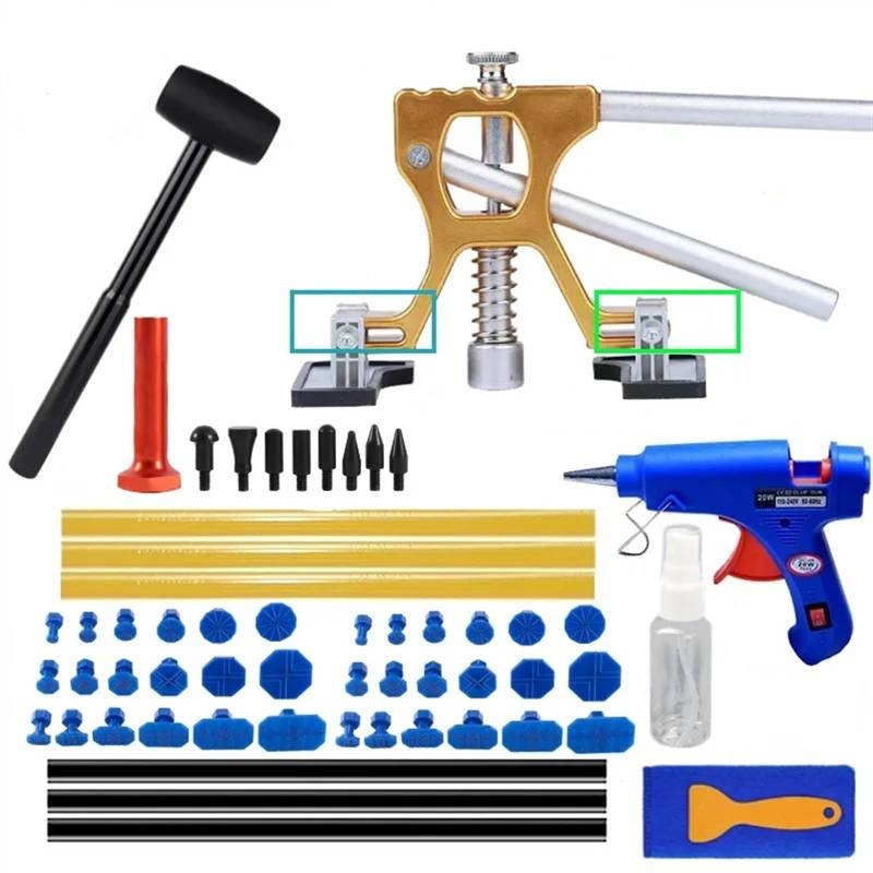 Dellen Reparaturset Auto,Beulenzieher Auto Auto Dent Remover Kit Automotive Dent Reparatur Werkzeug Dent Puller Auto Paintless Reparatur Kit Körper Saugnapf Reparatur Werkzeuge for Auto(Set 1-57Pcs) von GBZIJIE