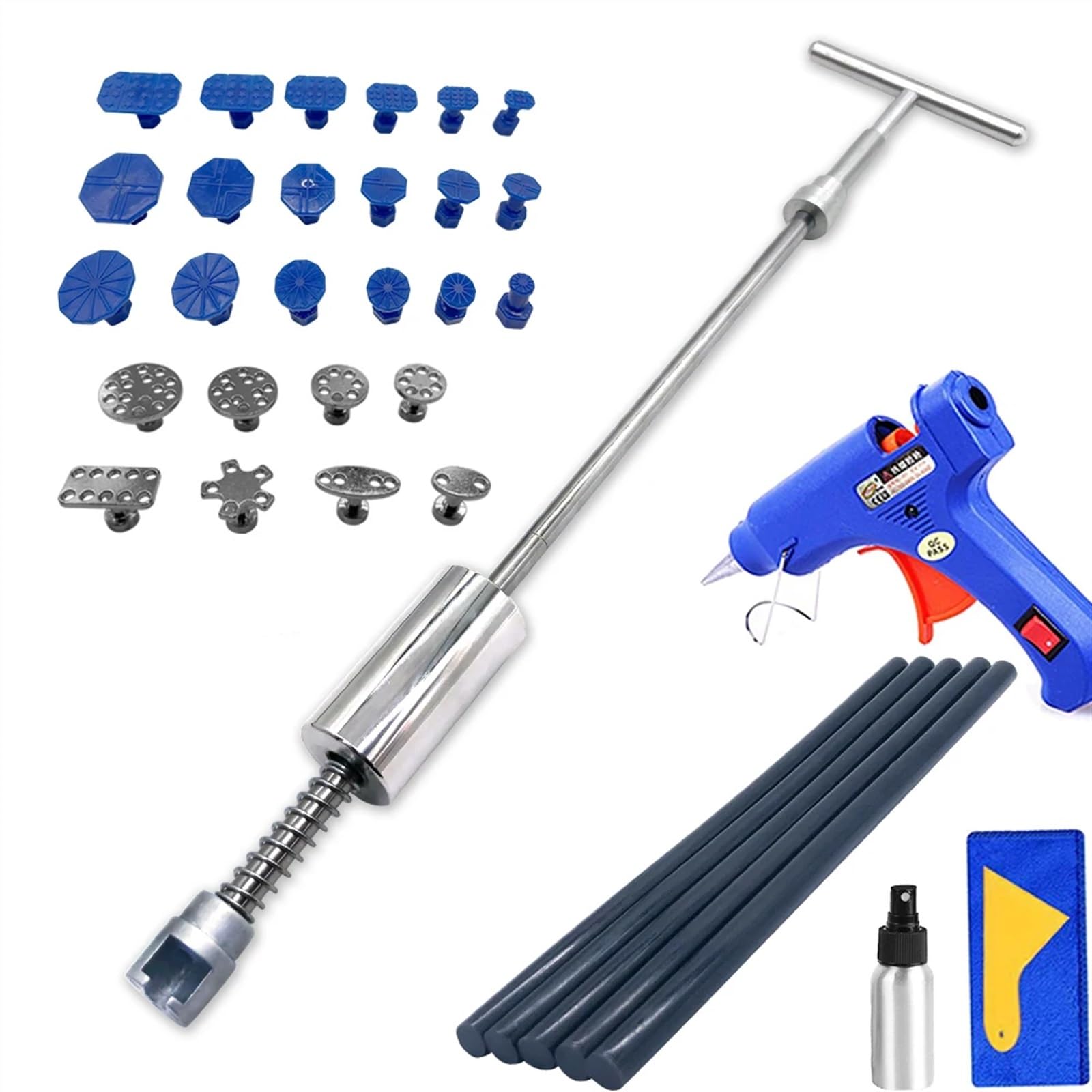 Dellen Reparaturset Auto,Beulenzieher Auto Auto Dent Reparatur Werkzeuge Kit Slide Reverse Hammer Saugnapf Blech Auto Körper Paintless Dent Removal Puller Set Auto Werkzeuge Kit(Set3) von GBZIJIE