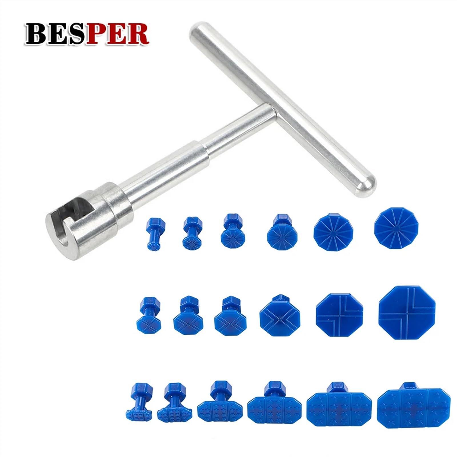 Dellen Reparaturset Auto,Beulenzieher Auto Universal Auto Ausbeulen ohne Reparatur Werkzeuge Auto Körper T Dent Pulle Entfernung Reparatur Kit Entfernung Slide Hammer Reverse Kleber + 18 stücke von GBZIJIE