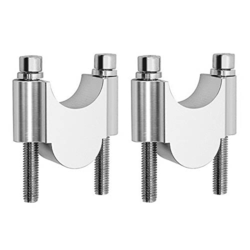 Lenker-Riser-Klemm,Motorrad Lenker Riser 1 Paar CNC-Motorrad-Lenker-Riser-Kit Universal-Balken-Klemmen 22mm für Motorrad-Roller 30mm Rise(Silver) von GBZIJIE