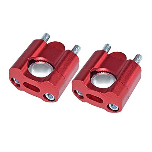 Lenker-Riser-Klemm,Motorrad Lenker Riser 2 stücke Motorrad Lenker Risers 1 1/8 "(28mm) & 7/8" (22mm) CNC Aluminiumlegierung Barklemmen Universal Motorrad Zubehör(Red) von GBZIJIE