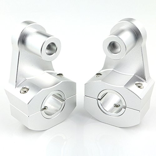 Lenker-Riser-Klemm,Motorrad Lenker Riser 7/8 "22mm Motorrad-Lenker Fat Bar Mount Klemmen Risers(Silver) von GBZIJIE